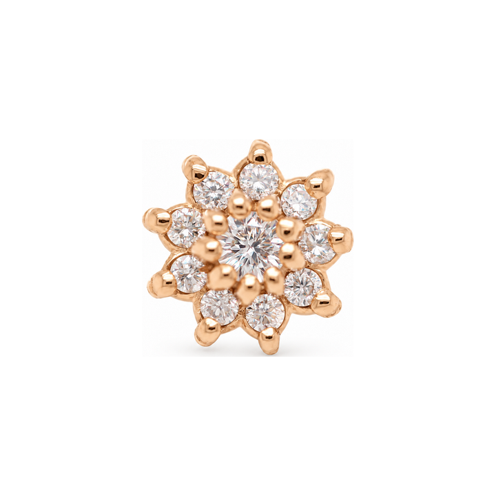 Mini Dahlia CZ Threadless End 14k AuAdore — Rose Gold