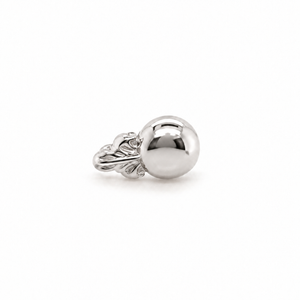 AuAdore Odette 1 Threadless End in polished 14k white gold on a white background.