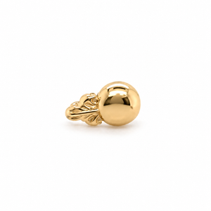 AuAdore Odette 1 Threadless End in polished 14k yellow gold on a white background.