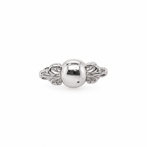 AuAdore Odette 2 Threadless End in polished 14k white gold on a white background.