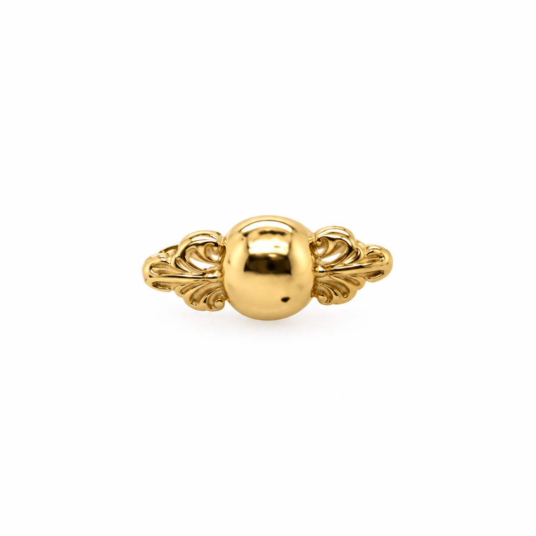 AuAdore Odette 2 Threadless End in polished 14k yellow gold on a white background.