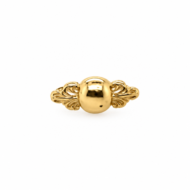 AuAdore Odette 2 Threadless End in polished 14k yellow gold on a white background.
