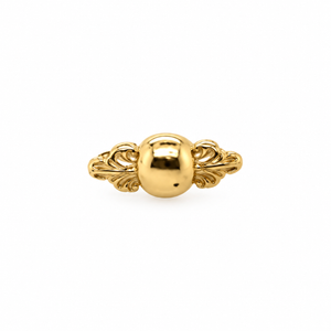 AuAdore Odette 2 Threadless End in polished 14k yellow gold on a white background.
