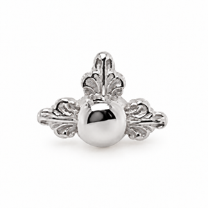 AuAdore Odette 3 Threadless End in polished 14k white gold on a white background.