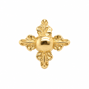 AuAdore Odette 4 Threadless End in polished 14k yellow gold on a white background.