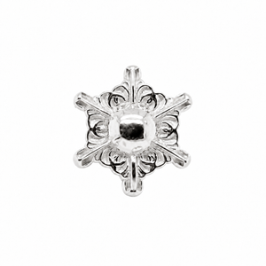 AuAdore Odette 6 Threadless End in polished 14k white gold on a white background.