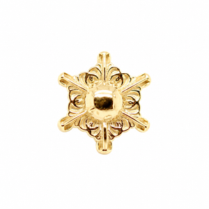 AuAdore Odette 6 Threadless End in polished 14k yellow gold on a white background.