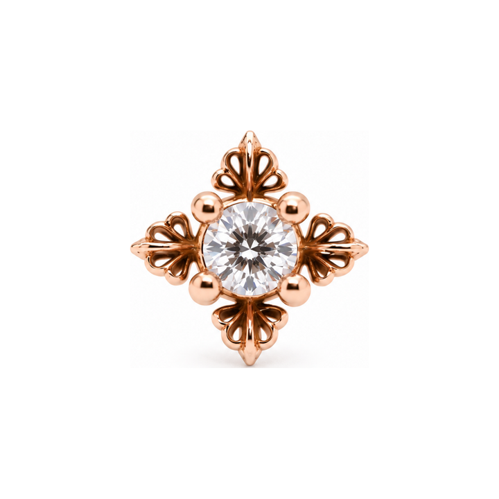 Ophelia CZ Threadless End 14k AuAdore — Rose Gold