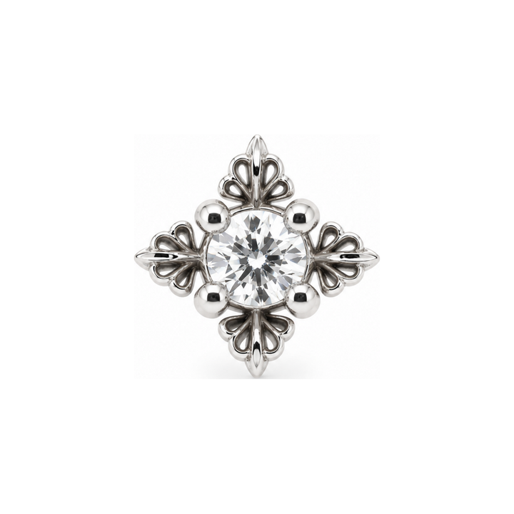 Ophelia CZ Threadless End 14k AuAdore — White Gold