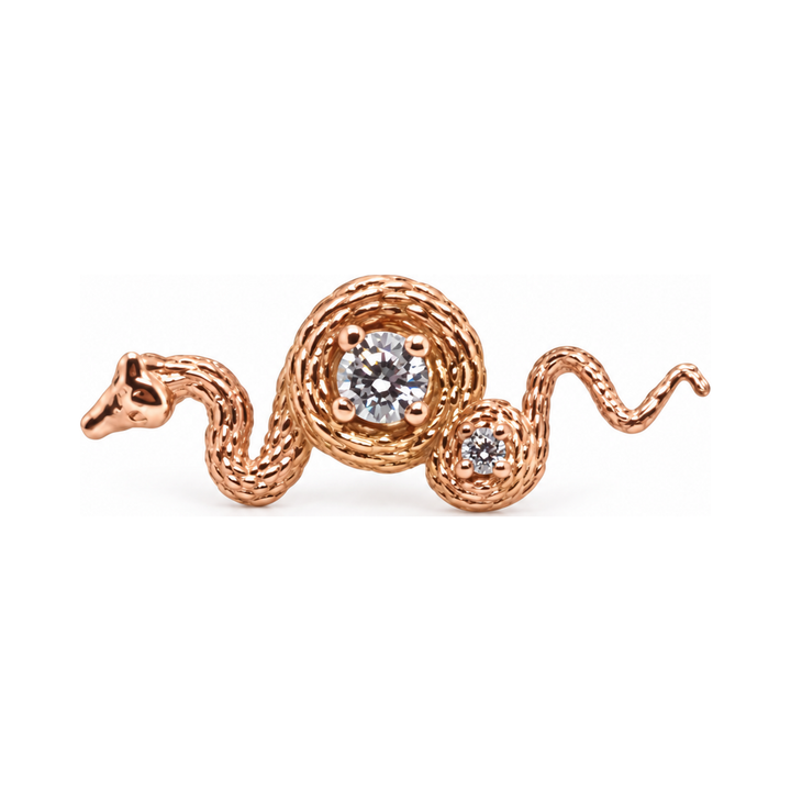 Rebirth CZ Threaded End 14k AuAdore — Rose Gold