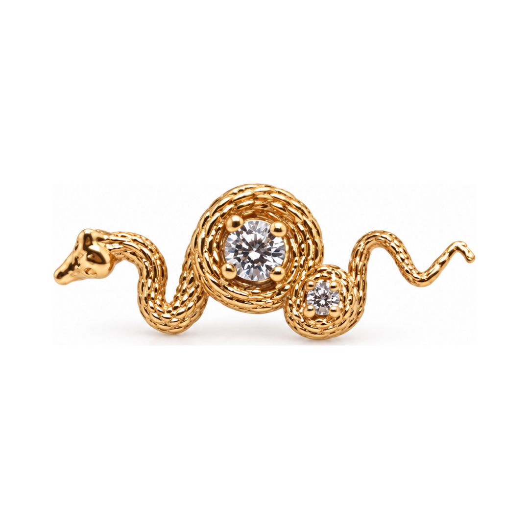 Rebirth CZ Threaded End 14k AuAdore — Yellow Gold