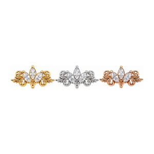 Redemption CZ Threaded End 14k (T11/12/13) AuAdore — Yellow, White, and Rose Gold comparison