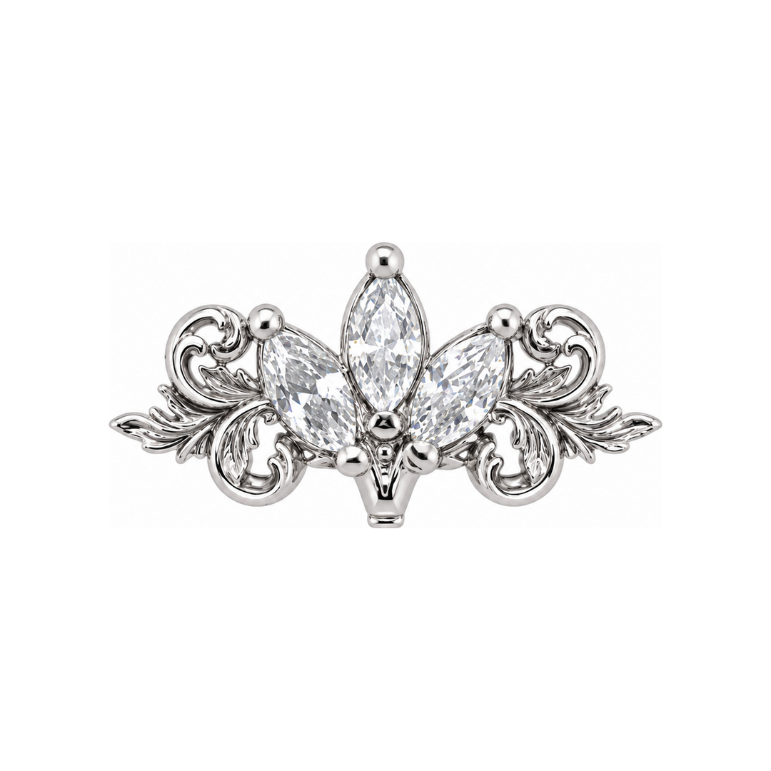 Redemption CZ Threadless End 14k (T15) AuAdore — White Gold