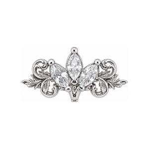 Redemption CZ Threadless End 14k (T15) AuAdore — White Gold