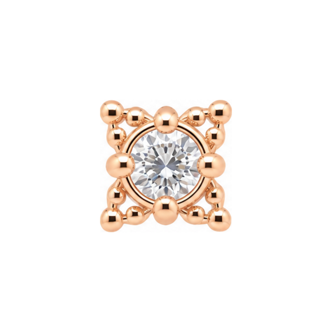 Reign CZ Threadless End 14k AuAdore — Rose Gold