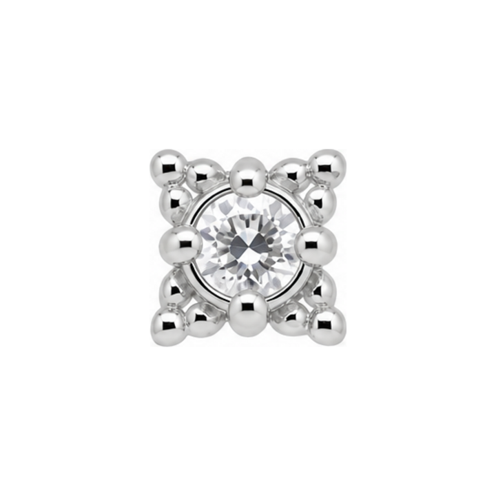 Reign CZ Threadless End 14k AuAdore — White Gold