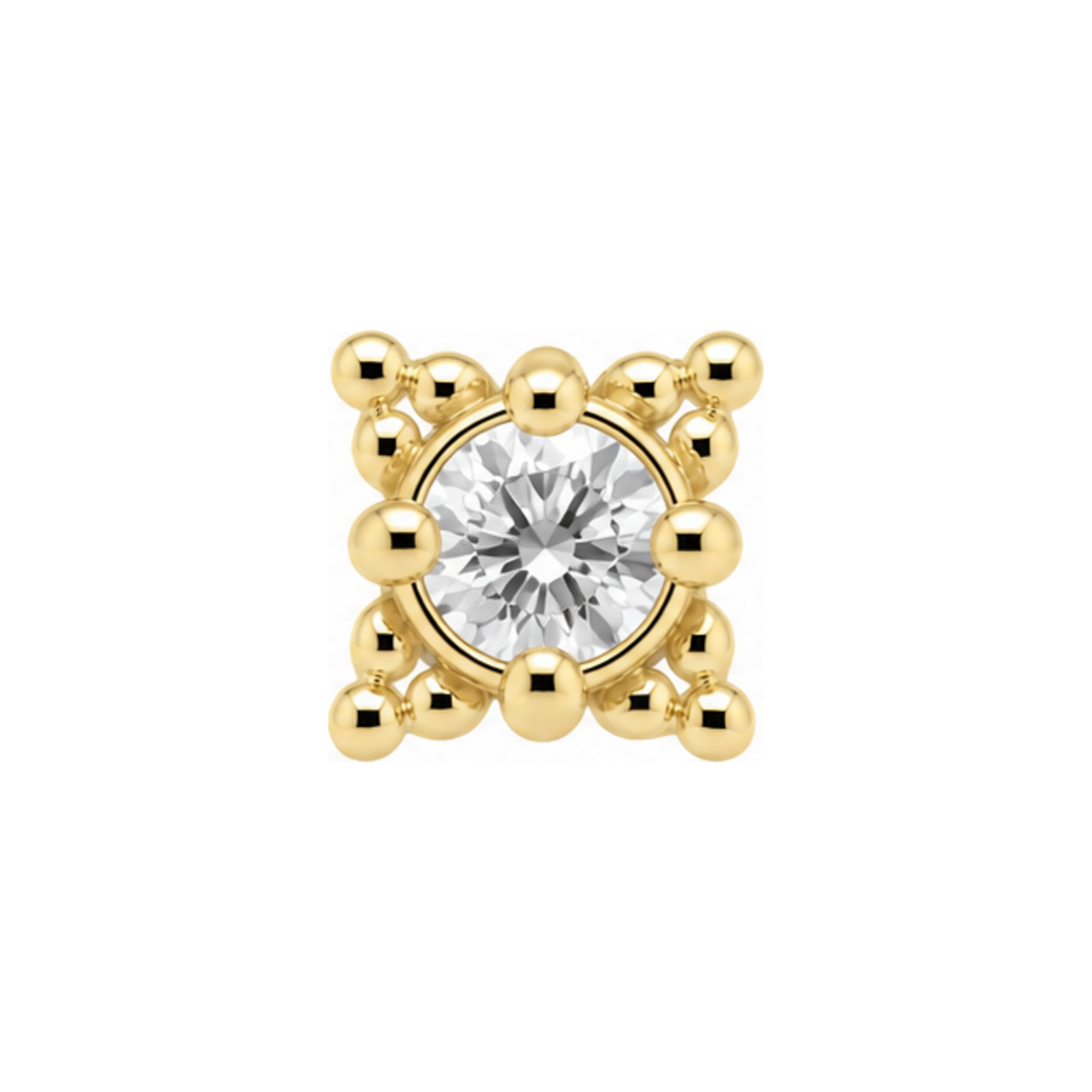 Reign CZ Threadless End 14k AuAdore — Yellow Gold