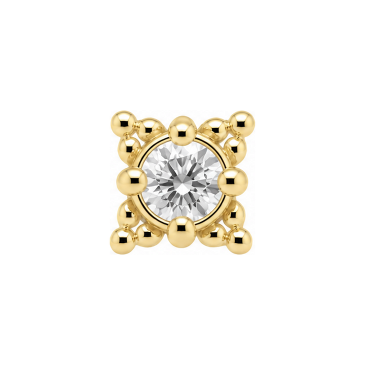 Reign CZ Threadless End 14k AuAdore — Yellow Gold