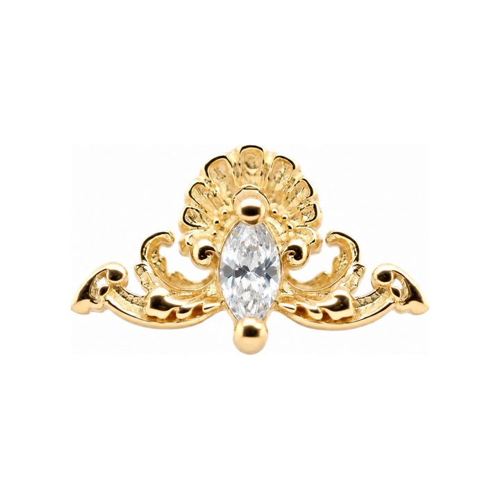 Resurrection CZ Threadless End 14k (T15) AuAdore — Yellow Gold