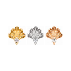 Revival with Diamond Threadless End 14k AuAdore — Yellow, White, and Rose Gold comparison