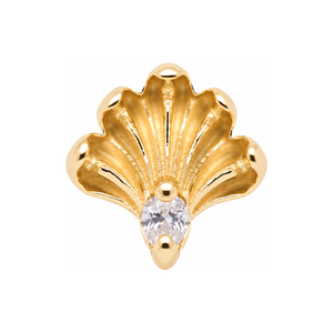 Revival with Diamond Threadless End 14k AuAdore — Yellow Gold