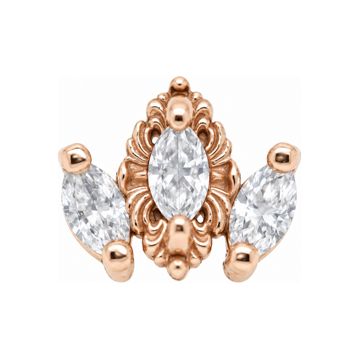 Rococo Diamond 16g TH End 14k (T5) AuAdore — Rose Gold