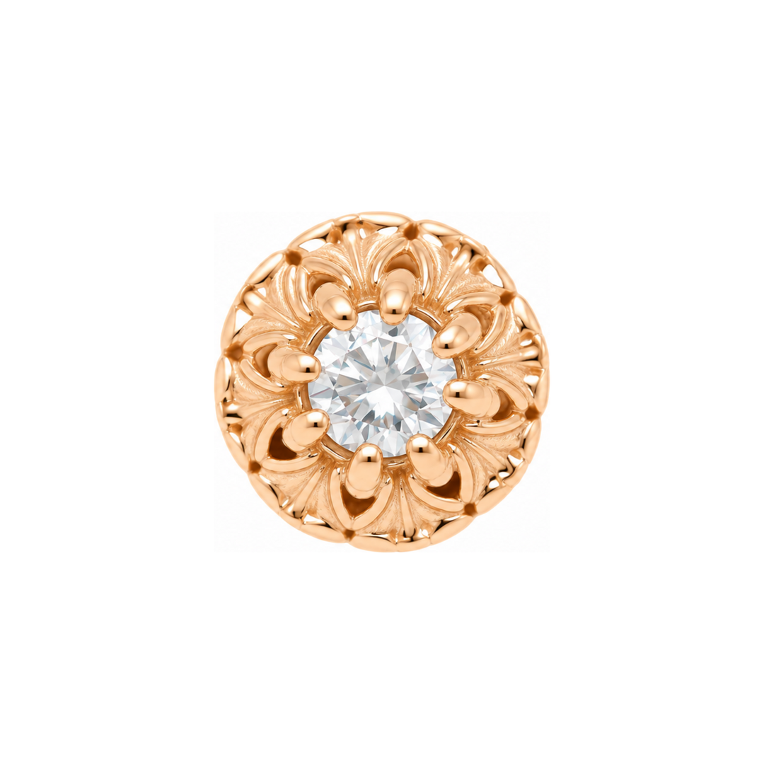 Rome CZ Threadless End 14k (T15) AuAdore — Rose Gold