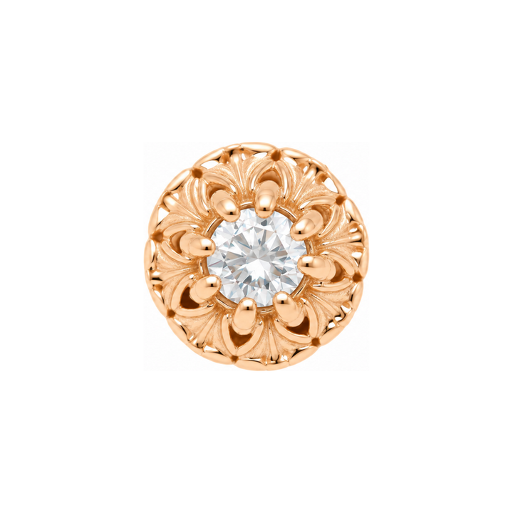 Rome CZ Threadless End 14k (T15) AuAdore — Rose Gold