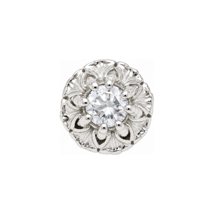 Rome CZ Threadless End 14k (T15) AuAdore — White Gold