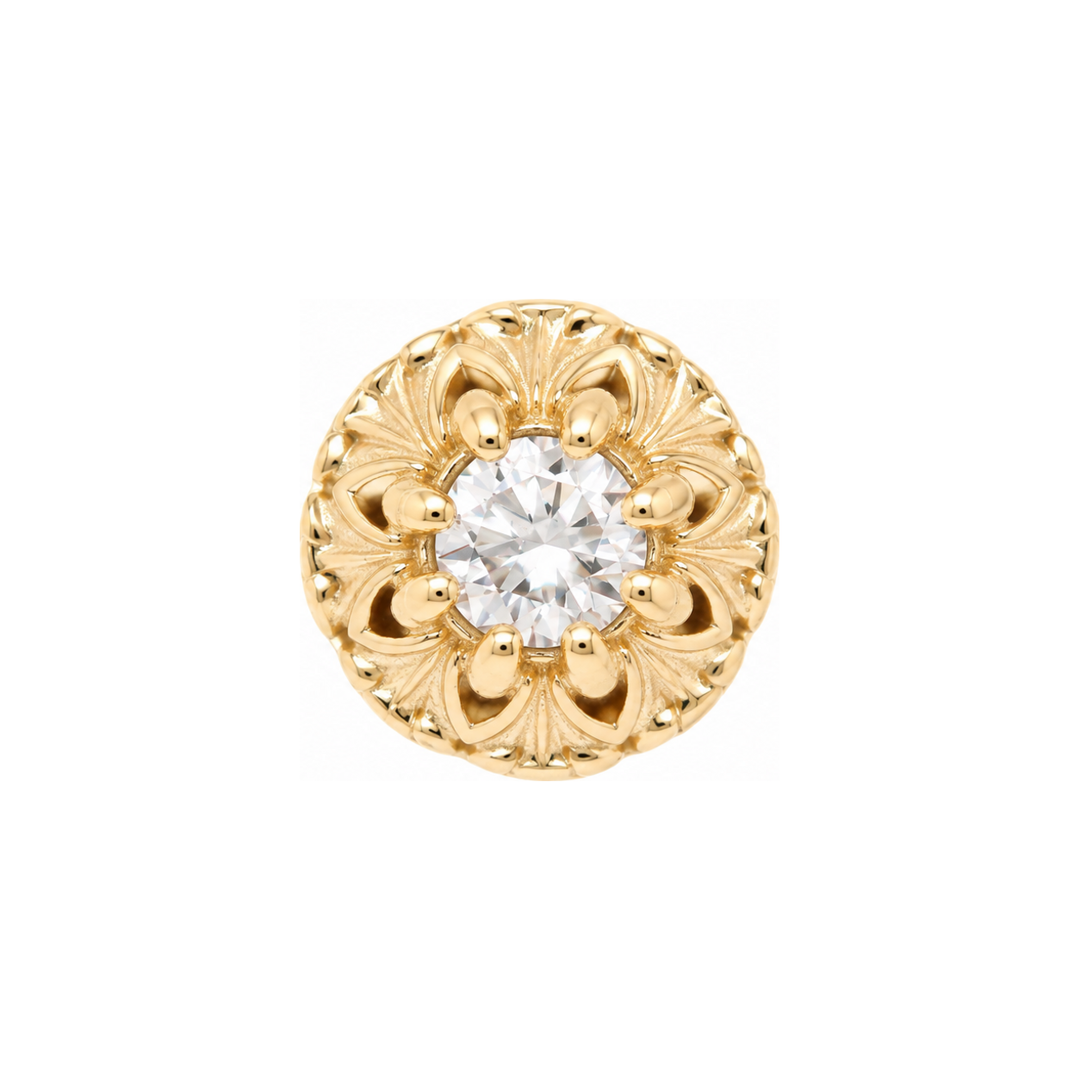 Rome CZ Threadless End 14k (T15) AuAdore — Yellow Gold