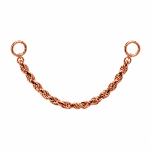 AuAdore Rope Chain in polished 14k rose gold on a white background.