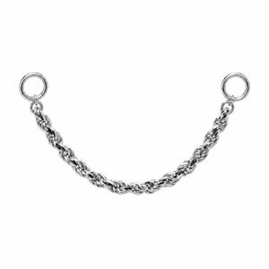 AuAdore Rope Chain in polished 14k white gold on a white background.