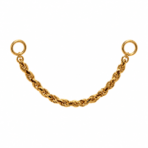 AuAdore Rope Chain in polished 14k yellow gold on a white background.