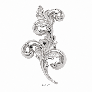 AuAdore Royal Curve Right Threaded End in polished 14k white gold on a white background.