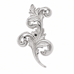 AuAdore Royal Curve Right Threaded End in polished 14k white gold on a white background.