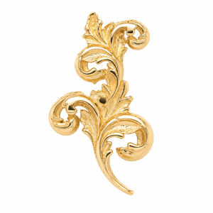 AuAdore Royal Curve Right Threaded End in polished 14k yellow gold on a white background.