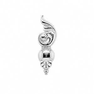 AuAdore Sanctified Left Facing Threadless End in polished 14k white gold on a white background.