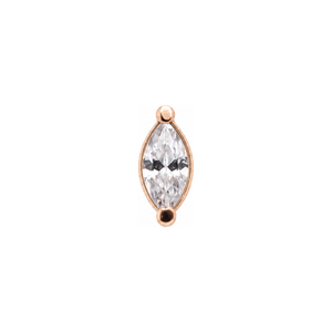 Single Marquise CZ Threadless End (T15) 14k AuAdore — Rose Gold