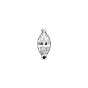 Single Marquise CZ Threadless End (T15) 14k AuAdore — White Gold