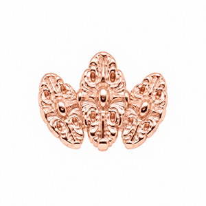 AuAdore Small Honesty Fan Threadless End in polished 14k rose gold on a white background.