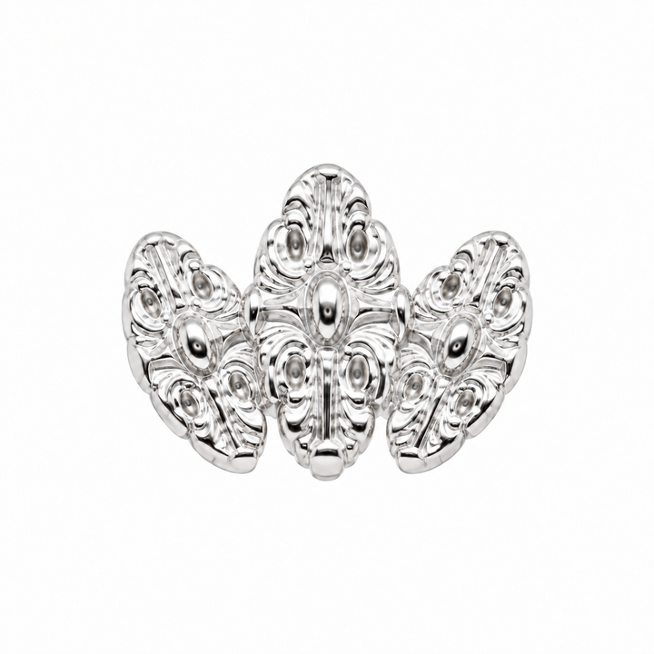 AuAdore Small Honesty Fan Threadless End in polished 14k white gold on a white background.