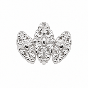 AuAdore Small Honesty Fan Threadless End in polished 14k white gold on a white background.