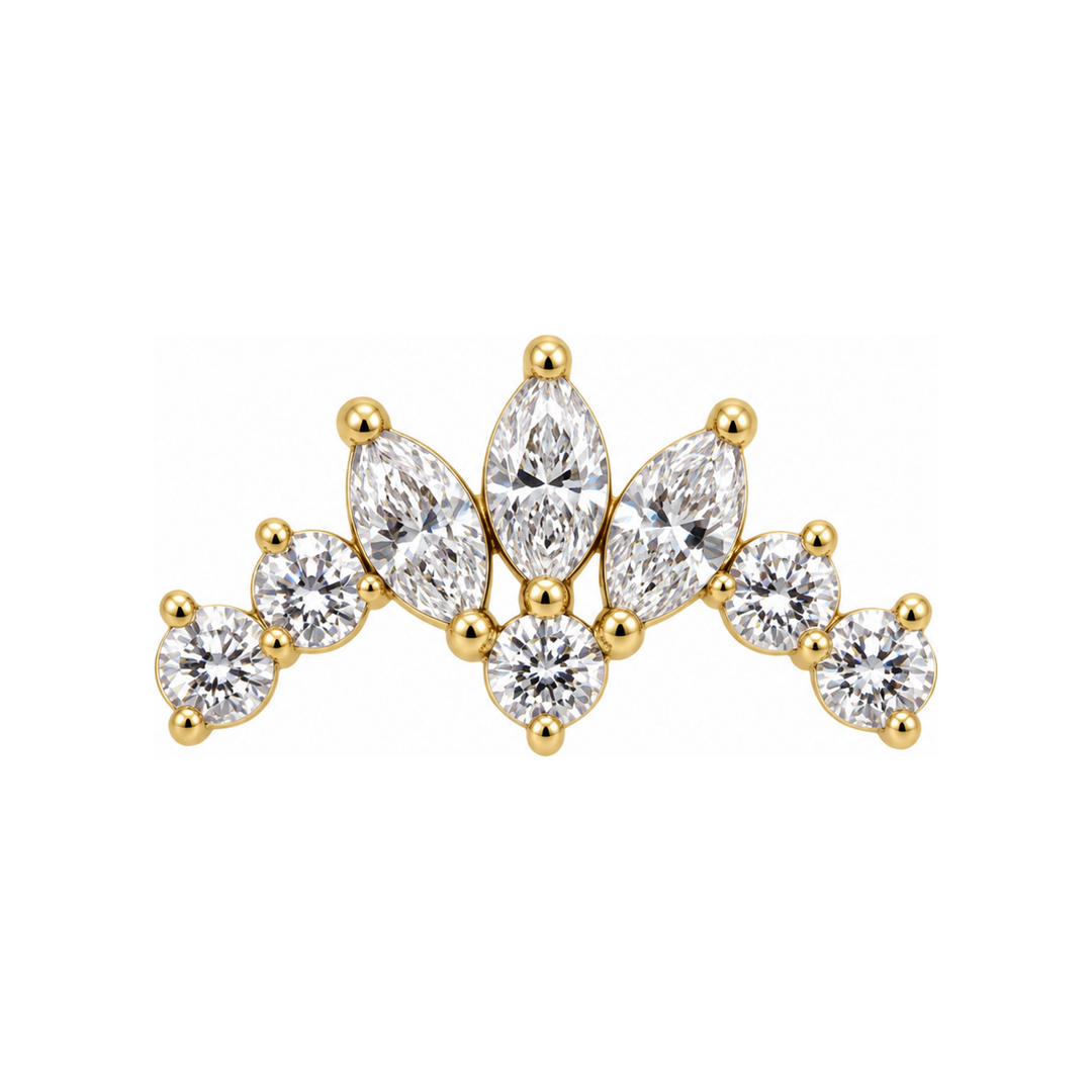 Splendor CZ Threadless End 14k AuAdore — Yellow Gold