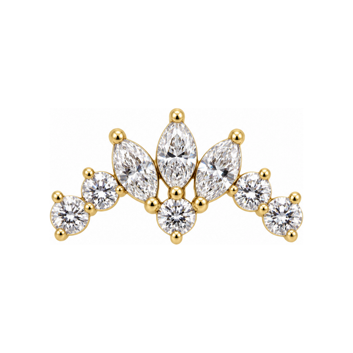 Splendor CZ Threadless End 14k AuAdore — Yellow Gold