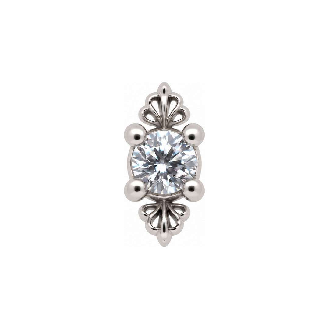 Temptation CZ Threadless End 14k AuAdore — White Gold