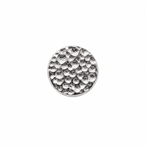 AuAdore Textured Disk Threadless End in polished 14k white gold on a white background.