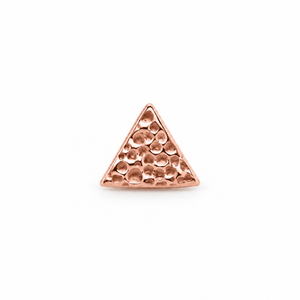 AuAdore Textured Triangle Threadless End in polished 14k rose gold on a white background.