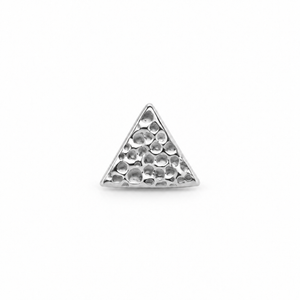 AuAdore Textured Triangle Threadless End in polished 14k white gold on a white background.