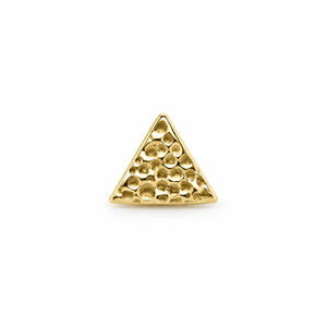 AuAdore Textured Triangle Threadless End in polished 14k yellow gold on a white background.