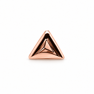 AuAdore Triangle Threadless End in polished 14k rose gold on a white background.